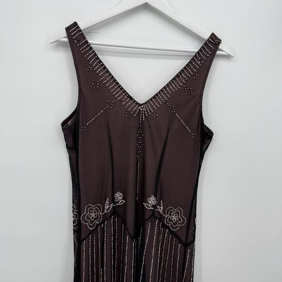 JS Collection Black & Pink Beaded Formal Dress Size US 10 Y2k - Picture 10 of 12